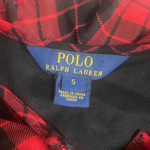 Polo Ralph Lauren Buffalo Check Ruffle Twill Dress- SZ 5 - Picture 5 of 5